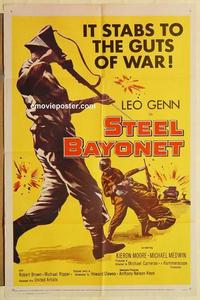 p027 STEEL BAYONET one-sheet movie poster '57 Leo Genn, World War II