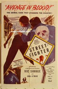 p034 STREET FIGHTER one-sheet movie poster '59 innocent girls molested!