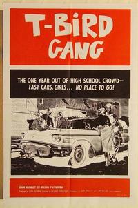p064 T-BIRD GANG one-sheet movie poster '59 Corman, teen car classic!