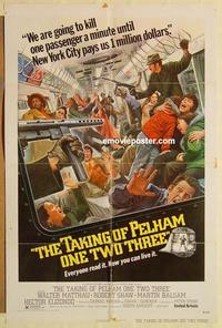 p059 TAKING OF PELHAM ONE TWO THREE one-sheet movie poster '74 Matthau, Shaw