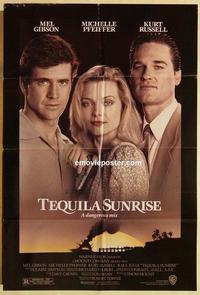 p077 TEQUILA SUNRISE one-sheet movie poster '88 Mel Gibson, Pfeiffer