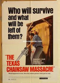 p079 TEXAS CHAINSAW MASSACRE one-sheet movie poster '74 Hooper