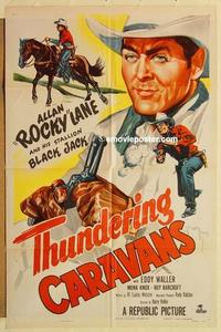p098 THUNDERING CARAVANS one-sheet movie poster '52 Rocky Lane