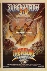 p115 TREASURE OF THE FOUR CROWNS one-sheet movie poster '83 Italian 3-D!