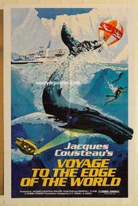 p139 VOYAGE TO THE EDGE OF THE WORLD one-sheet movie poster '76 Cousteau