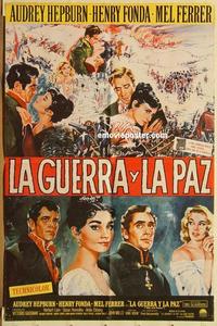 p146 WAR & PEACE Spanish/US one-sheet movie poster R64  Audrey Hepburn