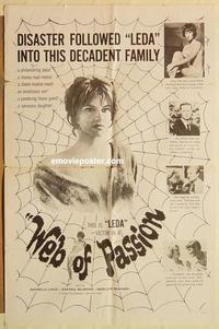 p154 WEB OF PASSION one-sheet movie poster '59 Claude Chabrol, Lualdi