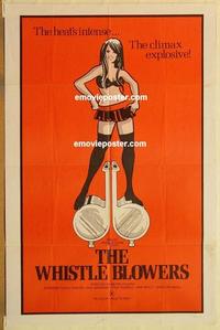 p165 WHISTLE BLOWERS one-sheet movie poster '72 sexy Tanya Tickler!