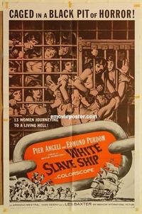 p169 WHITE SLAVE SHIP one-sheet movie poster '62 sexy caged women!