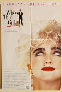 p170 WHO'S THAT GIRL int'l one-sheet movie poster '87 Madonna, Griffin Dunne