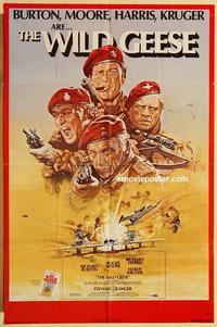 p175 WILD GEESE one-sheet movie poster '78 Richard Burton, Moore, Harris