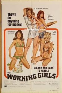 p184 WORKING GIRLS one-sheet movie poster '74 classic sexy image