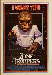 p193 ZONE TROOPERS one-sheet movie poster '85 wild sci-fi image!