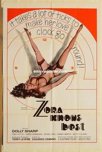 p194 ZORA KNOWS BEST one-sheet movie poster '68 very cool sexy clock art!