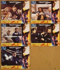 s787 WORLD IS NOT ENOUGH 5 English movie lobby cards '99 Brosnan, Bond