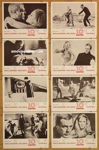 s017 10TH VICTIM 8 movie lobby cards '65 Mastroianni, Ursula Andress