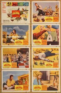 s006 3 WORLDS OF GULLIVER 8 movie lobby cards '60 Ray Harryhausen