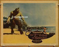 s001 7th VOYAGE OF SINBAD movie lobby card #3 '58 best card in set!