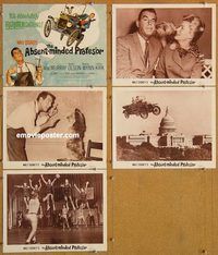 s028 ABSENT-MINDED PROFESSOR 5 movie lobby cards '61 MacMurray, Flubber!