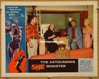 s054 ASTOUNDING SHE MONSTER movie lobby card #3 '58 evil & beautiful!