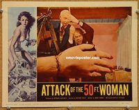 s063 ATTACK OF THE 50 FT WOMAN movie lobby card #2 '58 giant hand!