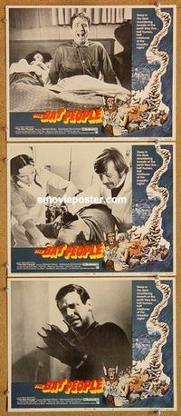 s072 BAT PEOPLE 3 movie lobby cards '74 creatures of the night!