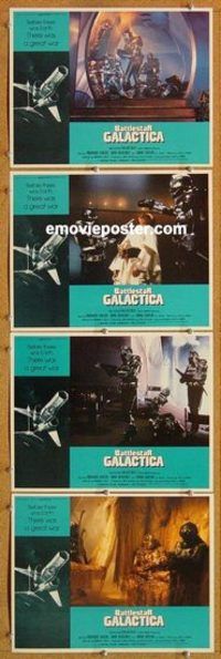 s074 BATTLESTAR GALACTICA 4 movie lobby cards '78 Richard Hatch