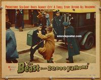 s076 BEAST FROM 20,000 FATHOMS movie lobby card #3 '53 policemen!