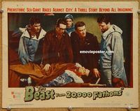 s075 BEAST FROM 20,000 FATHOMS movie lobby card #8 '53 killed by beast!