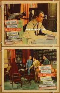 s091 BELL, BOOK & CANDLE 2 movie lobby cards '58 James Stewart, Lemmon