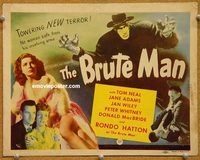 s119 BRUTE MAN movie title lobby card '46 Rondo Hatton artwork & photo!