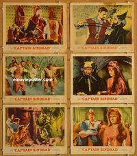 s132 CAPTAIN SINDBAD 6 movie lobby cards '63 Guy Williams, fantasy!