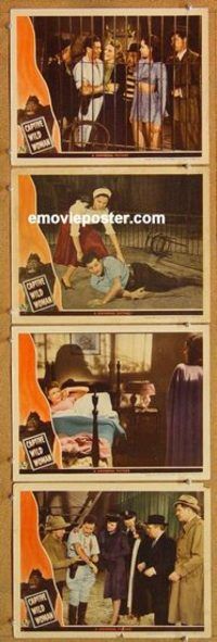 s133 CAPTIVE WILD WOMAN 4 movie lobby cards '43 Acquanetta, Ankers