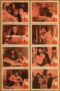 s137 CASTLE OF BLOOD 8 movie lobby cards '64 Edgar Allan Poe, horror!