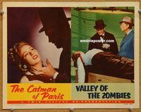 s144 CATMAN OF PARIS/VALLEY OF THE ZOMBIES movie lobby card '56 horror