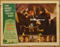 s158 COMEDY OF TERRORS movie lobby card #1 '64 Price, Lorre, casket!