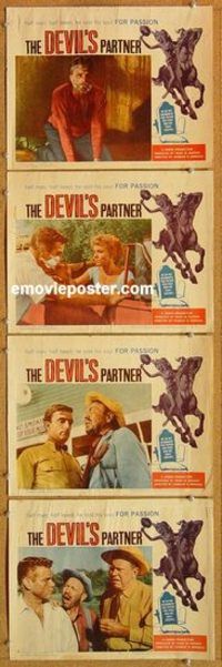 s207 DEVIL'S PARTNER 4 movie lobby cards '61 great image, black magic!