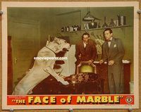 s244 FACE OF MARBLE movie lobby card '45 John Carradine, Great Dane!