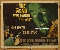 s247 FIEND WHO WALKED THE WEST movie title lobby card '58 Hugh O'Brian