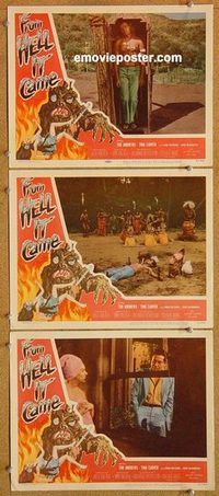 s279 FROM HELL IT CAME 3 movie lobby cards '57 wacky tree monster!
