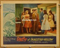 s288 GHOST OF DRAGSTRIP HOLLOW movie lobby card #6 '59 hot rods!