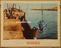 s305 GORGO movie lobby card #8 '61 Bill Travers lowered in bathyscape!