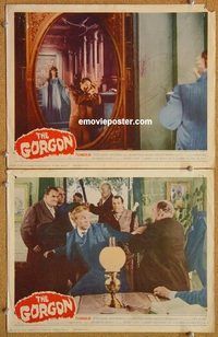 s309 GORGON 2 movie lobby cards '64 Peter Cushing, Hammer horror!