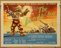 s374 INVISIBLE BOY movie title lobby card '57 Robby the Robot, sci-fi!