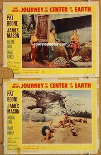 s406 JOURNEY TO THE CENTER OF THE EARTH 2 movie lobby cards '59 Verne