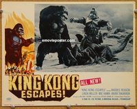 s430 KING KONG ESCAPES movie lobby card #2 '68 all 3 monsters battle!