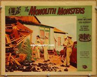 s494 MONOLITH MONSTERS movie lobby card #2 '57 a house is crushed!
