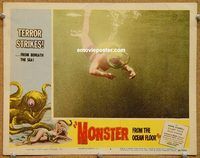s498 MONSTER FROM THE OCEAN FLOOR movie lobby card #4 '54 scuba diving