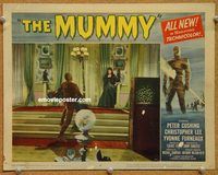 s514 MUMMY movie lobby card #3 '59 Peter Cushing, Christopher Lee