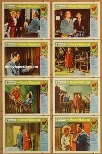 s535 NIGHT WALKER 8 movie lobby cards '65 Robert Taylor, Stanwyck